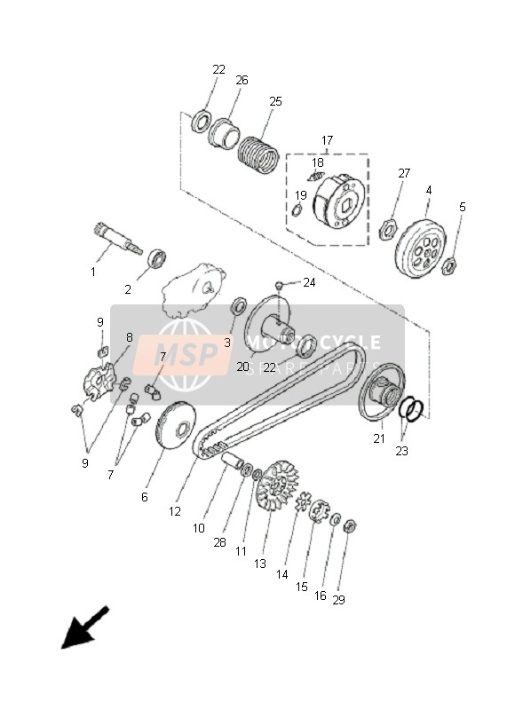 Yamaha YQ50R AEROX 2006 Clutch for a 2006 Yamaha YQ50R AEROX